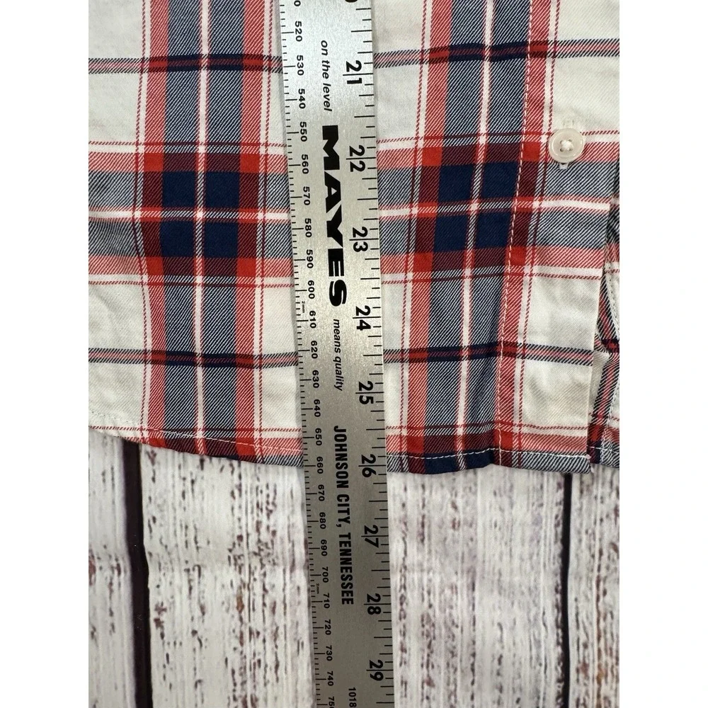 Tommy Hilfiger Shirt Men's Long Sleeve Button Up Red‎ White Plaid Size Small